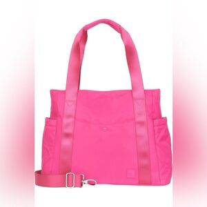 IHKWIP Zig Zag Transit Tote with Crossbody Strap Ruby Berry